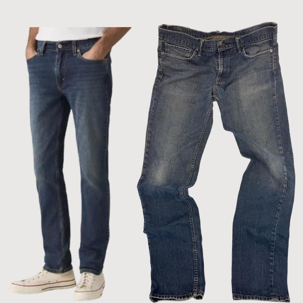 Levi's 511 Slim Fit Stretch Jeans Dark Blue Tinted Wash Size 36x36